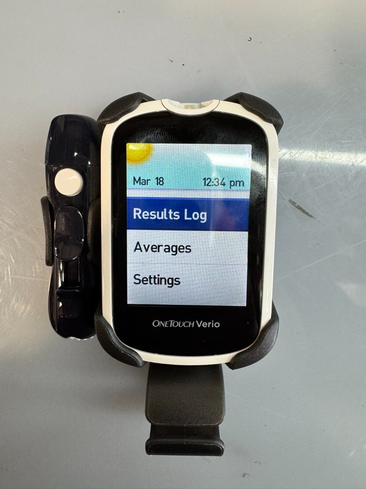 One Touch Verio Blood Glucose Meter Device with Zippered Hardback Case