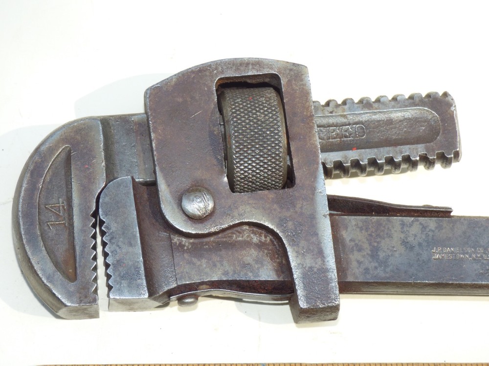 Vintage JP Danielson Stillson Pattern 14" Adjustable Pipe Monkey Wrench USA C