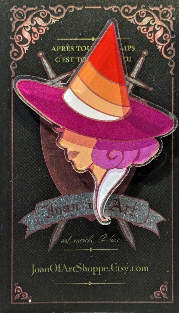 Pride Witch Acrylic Pin - Lesbian Pride