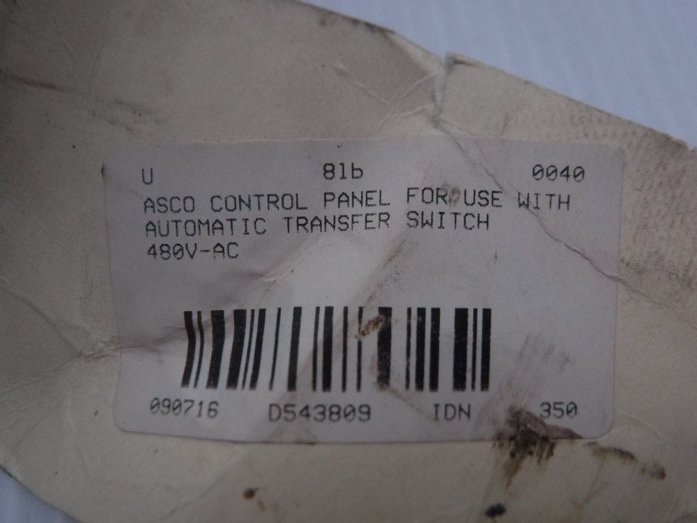 Asco 5905-03-000-8607 Control Panel
