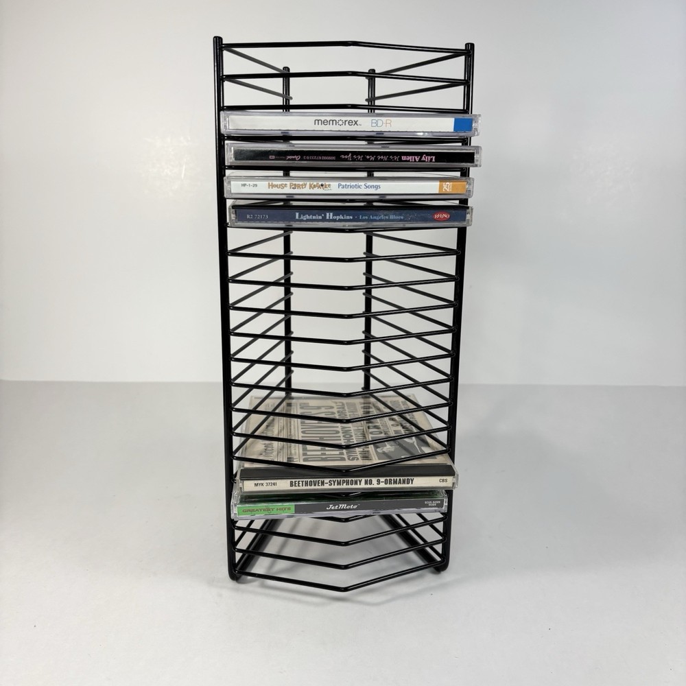 Black Wire CD Rack Holds Up To 20 Cd