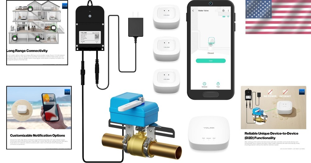 Advanced Leak Detection System with Wireless Controller & Long Range Sensors