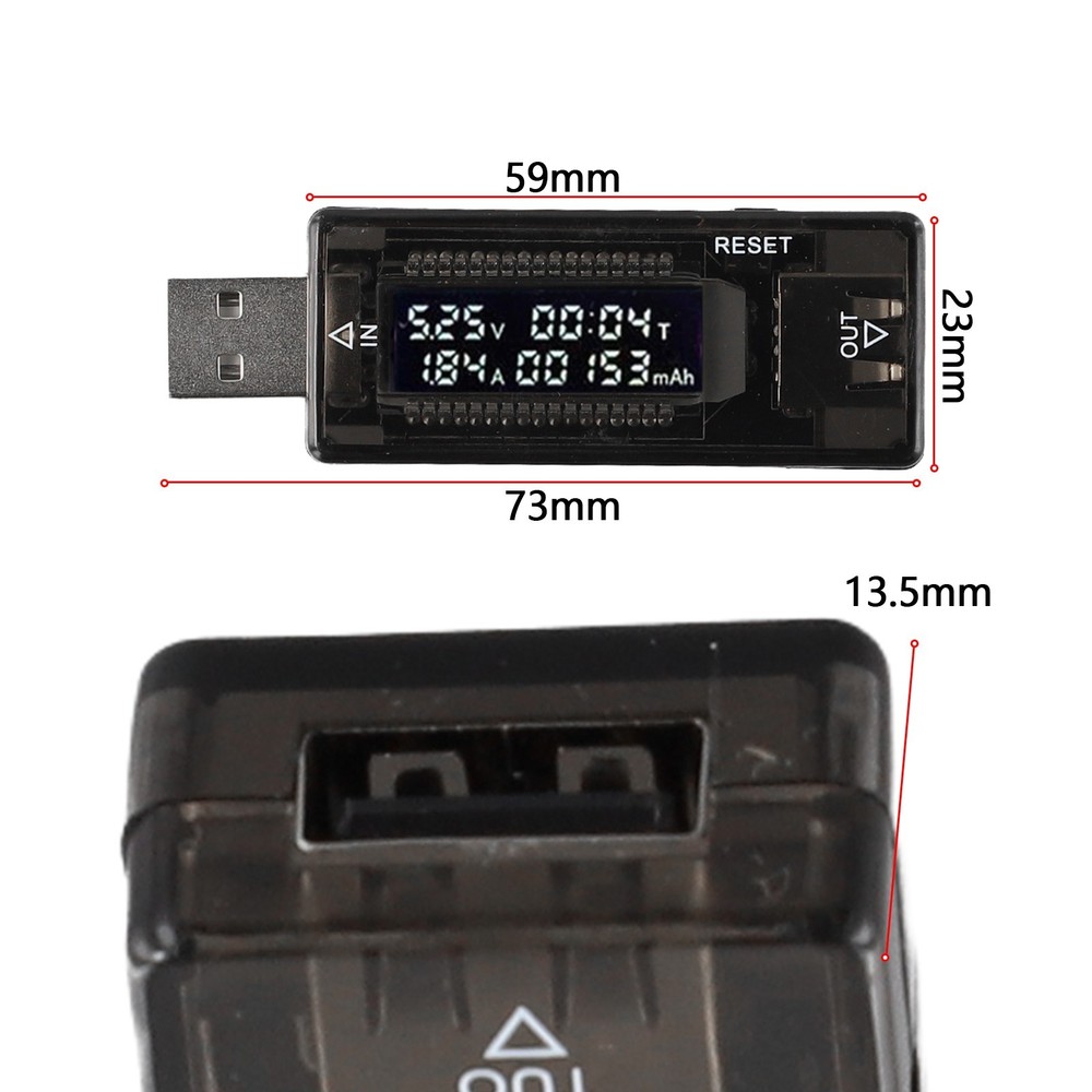 Durable USB Detector LCD LCD Display Power Capacity Tester Multimeter