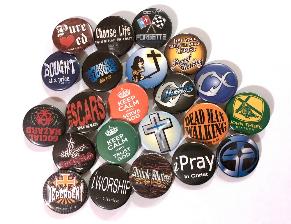 Assorted 10 Pack Of Christian Buttons