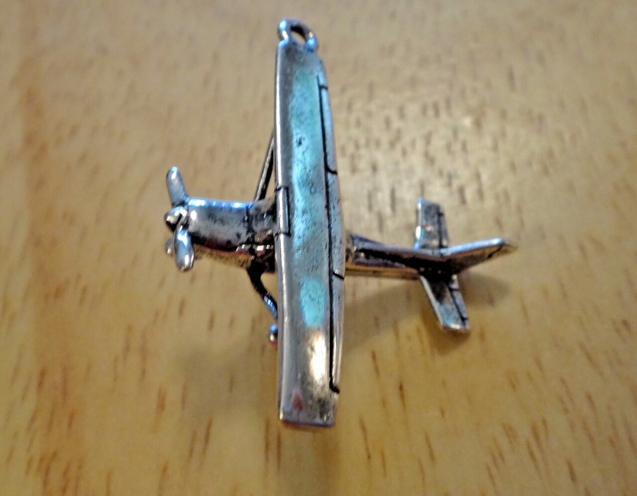3D 28x23mm Cessna Airplane Travel Sterling Silver Charm