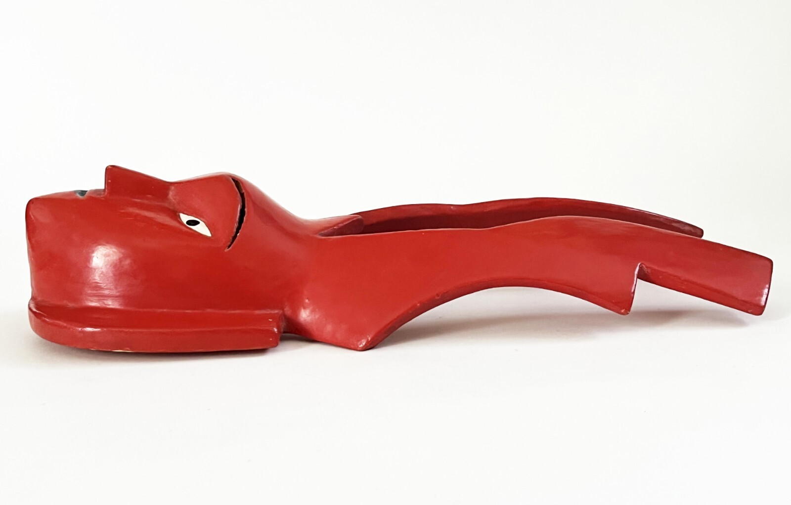 VICTORIANO SALGADO MEXICAN MICHOACAN URUAPAN WOOD MAQUE LACQUER RED COCUCHA MASK