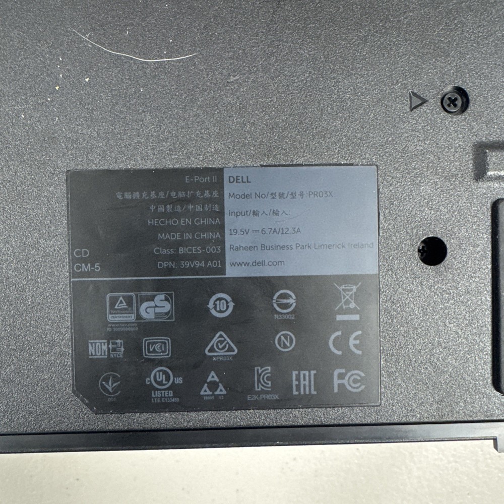 Dell E-port Replicator II Docking Station - 0RMYTR Great Condition