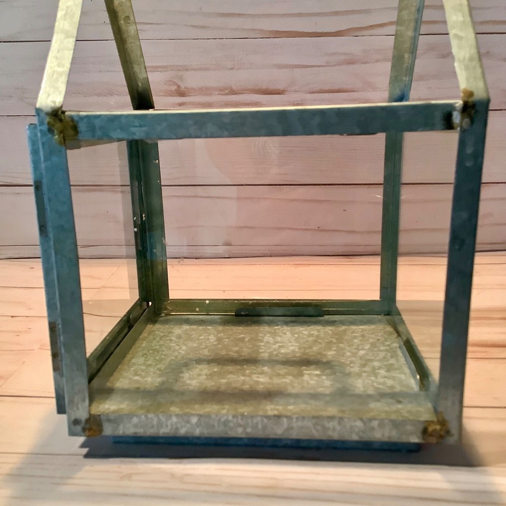 Small Hearth & Hand Magnolia Galvanized + Glass Lantern