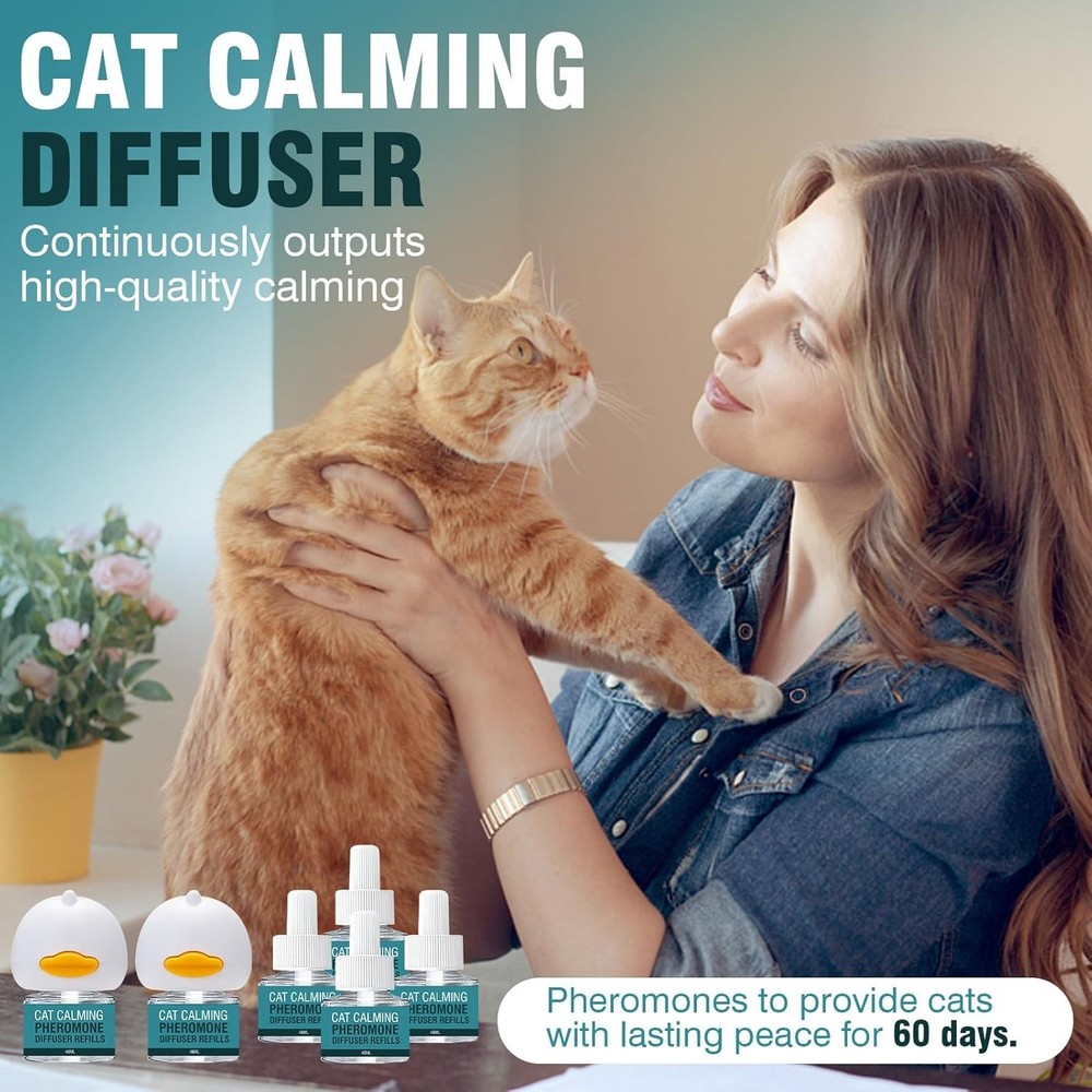 Cat Calming Diffuser 8 in 1 Multicat Pheromone Diffuser Pheromones to Calm St...
