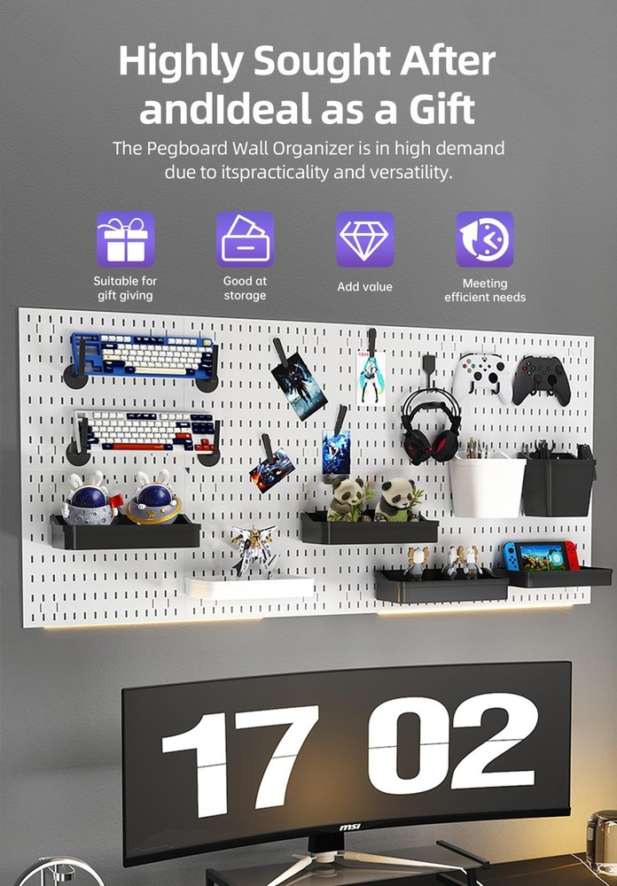 Zestify Revamp Your Space With A Versatile Pegboard Kit - Medium, Black