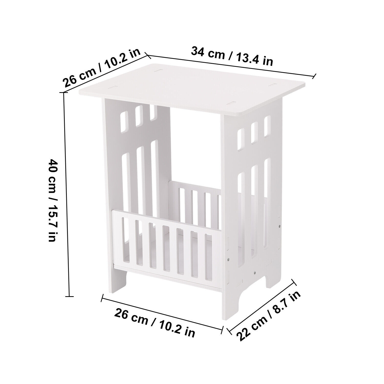 b Table End Stand Patio Nightstand Modern Table Bedroom White Home for Holder