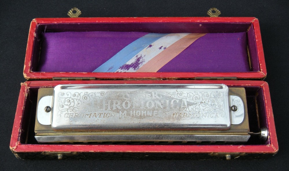 Vintage Antique "The Super C Chromonica" Harmonica by M. Hohner in Original Box