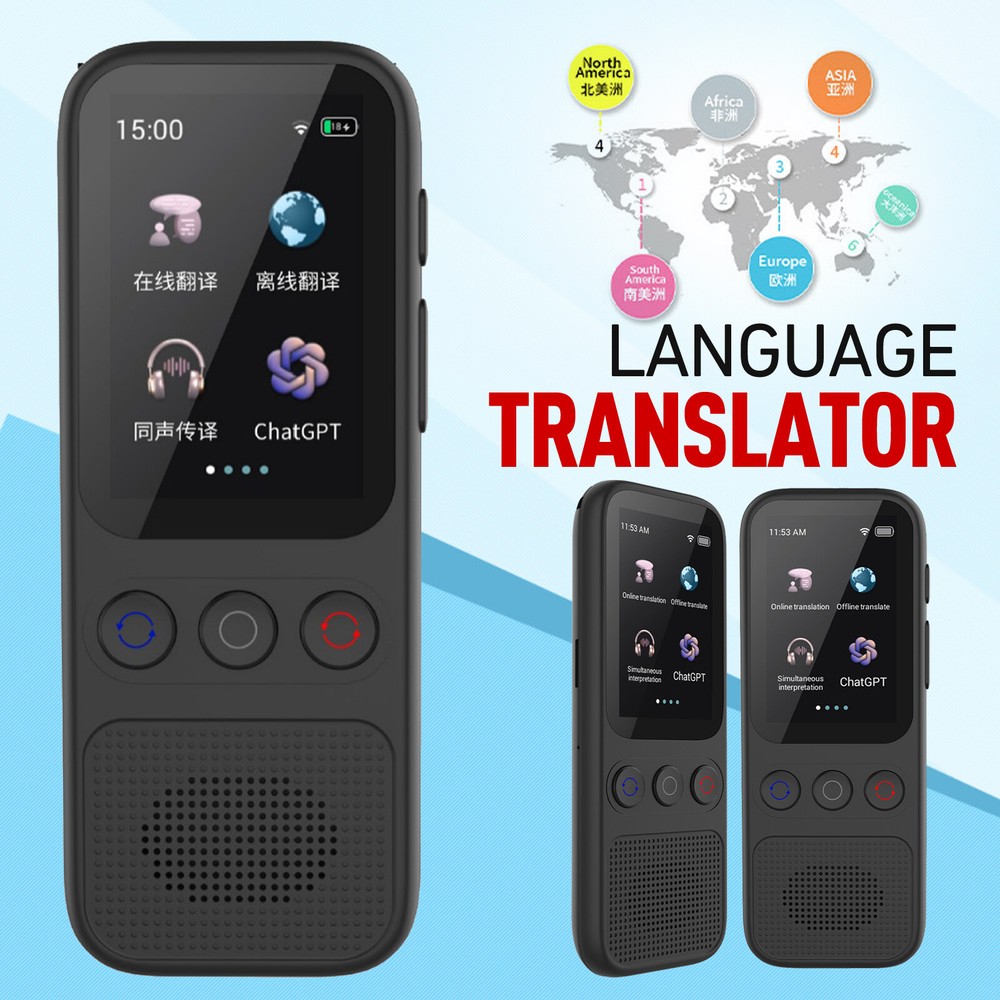 Portable Language Translator Device with 138 Languages Voice Translating .
