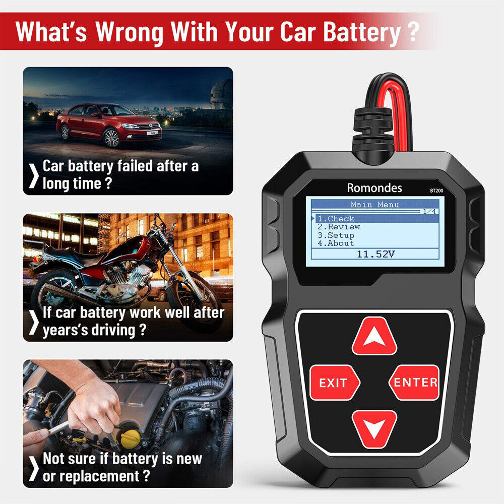 BT200 Digital Battery Analyzer 12V Car Battery Voltage Load Tester 100~2000CCA