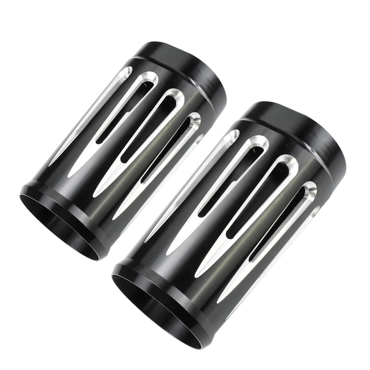 CNC Fork Boot Slider Cover Cow Bell For Harley Touring Road Electra Glide 80-23