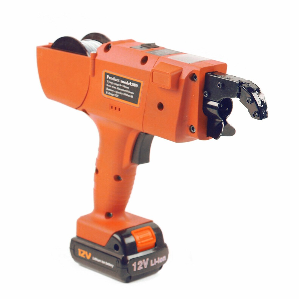 Orange Automatic Rebar Tying Machine Rebar Tier Tool single Battery 8-34mm