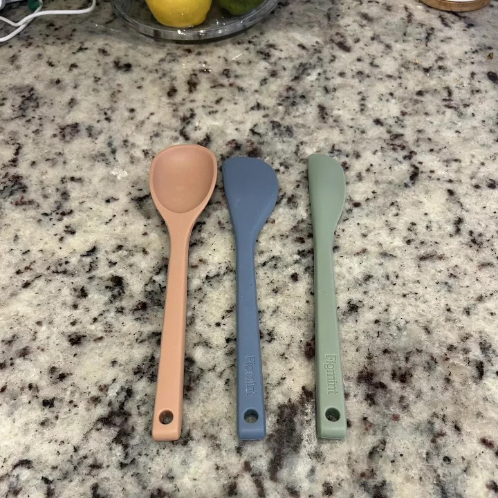 3pk Silicone Mini Spatula Set - Figmint™: Multicolored Kitchen Utensil Set, Dish