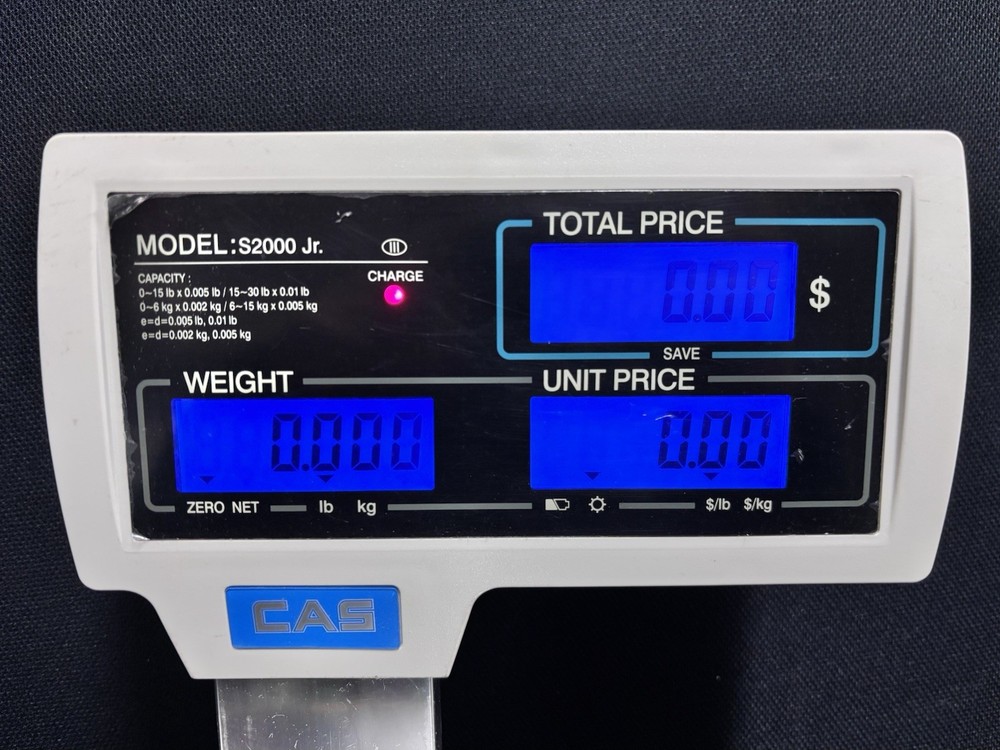 CAS S2000JR with customer display Price Computing Retail Scale Used