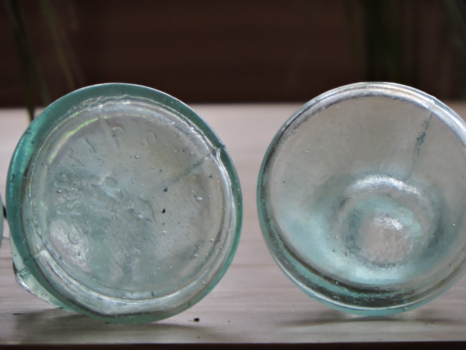 CARTER'S 1897, LOT OF 3 ANTIQUE AQUA MOLD BLOWN CONE INK BOTTLES