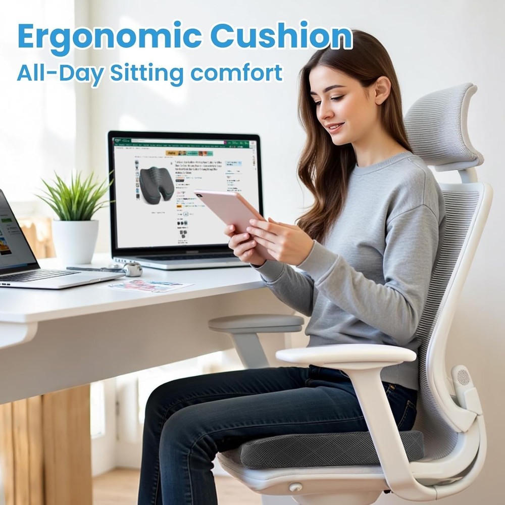 Memory Foam Seat Cushion - Hip & Sciatica Pain Relief