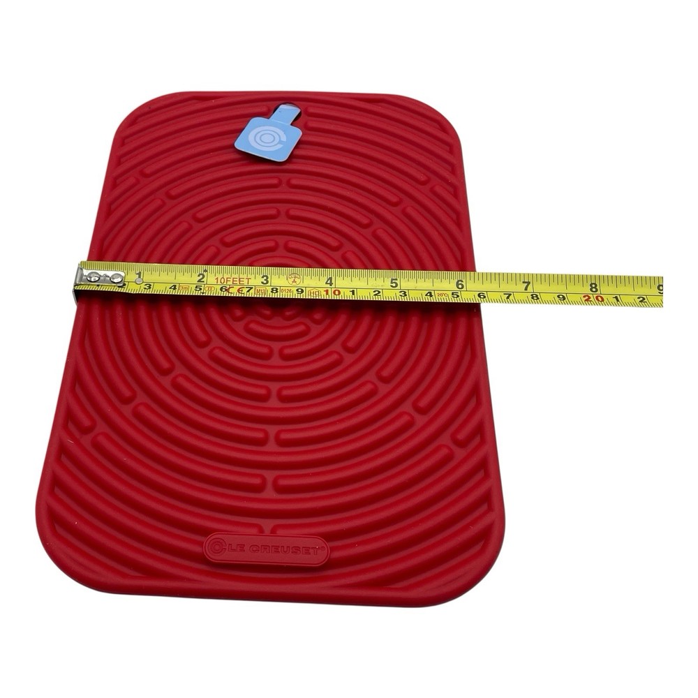 Le Creuset Red Silicone Trivet Mat Potholder Rectangular Hot Pad