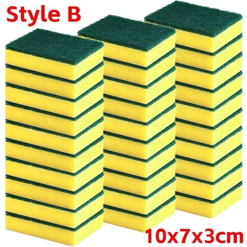 10pcs Double Sided Magic Cleaning Sponge Pot Rust Remover Kitchen Brush