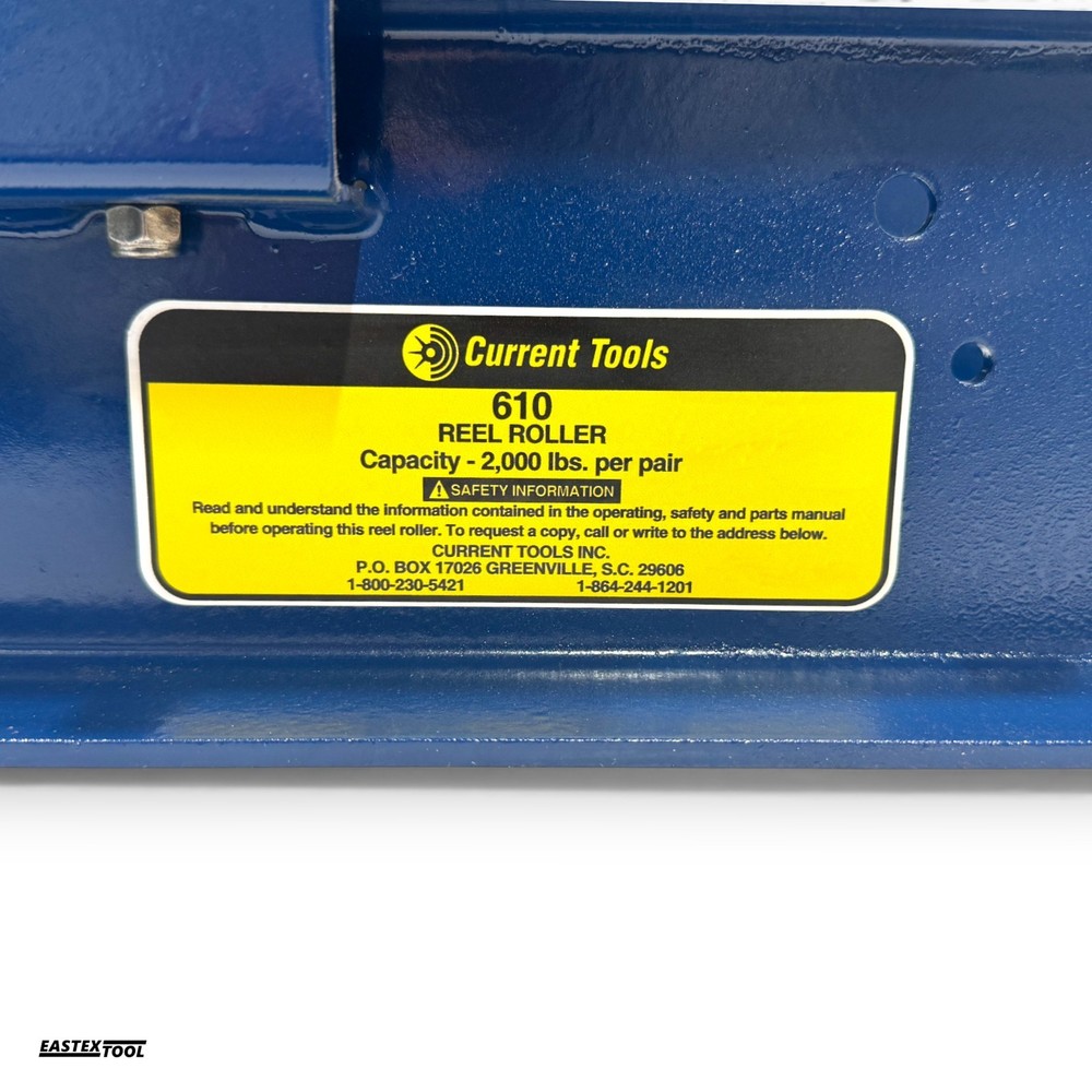 CURRENT TOOLS MODEL 610 (SET OF 2) 2000 LBS CAPACITY, CABLE SPOOL ROLLERS