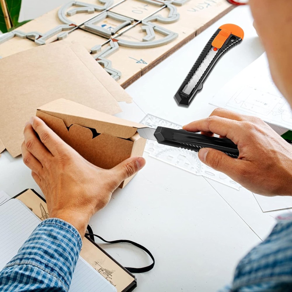 DIYSELF 12-Pack Box Cutters, Disposable Utility Knife, Box Cutter Retractable fo