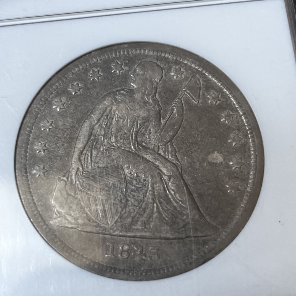 1843 Seated Liberty Dollar NGC VF-35