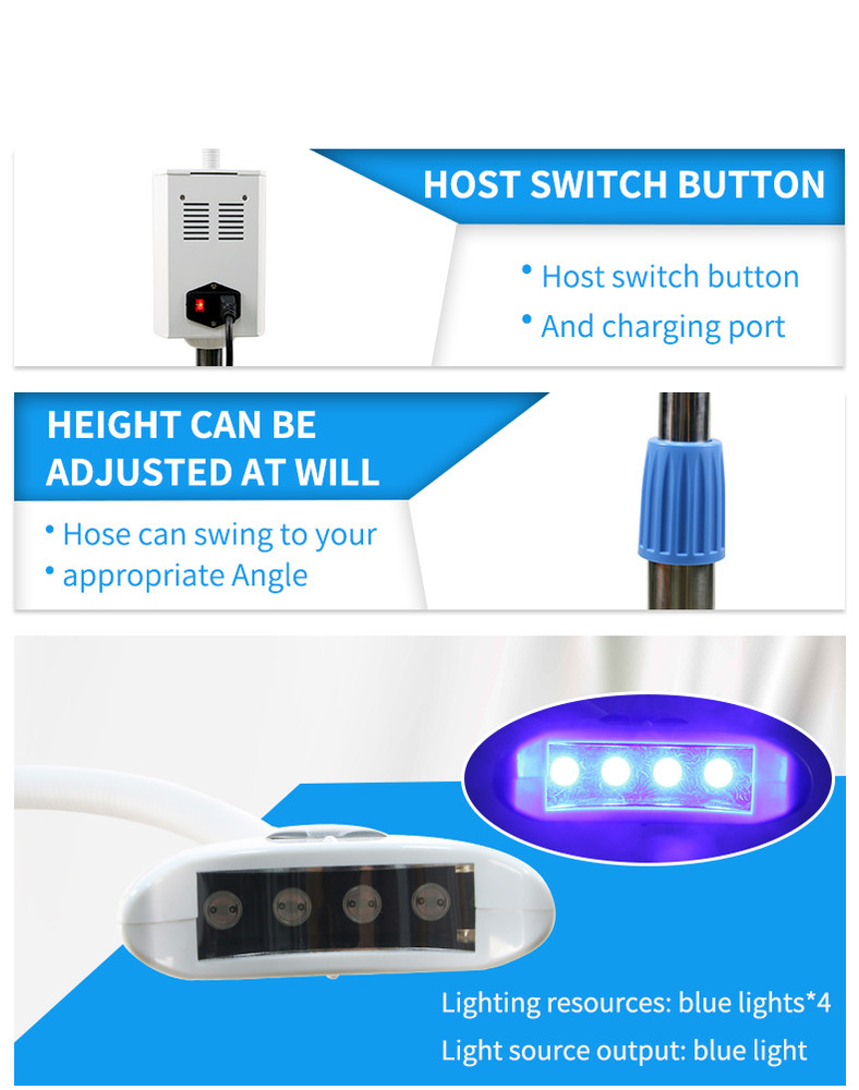 Professional Teeth Whitening Bleaching Machine Lamp System Blue Light 2000mW/c㎡
