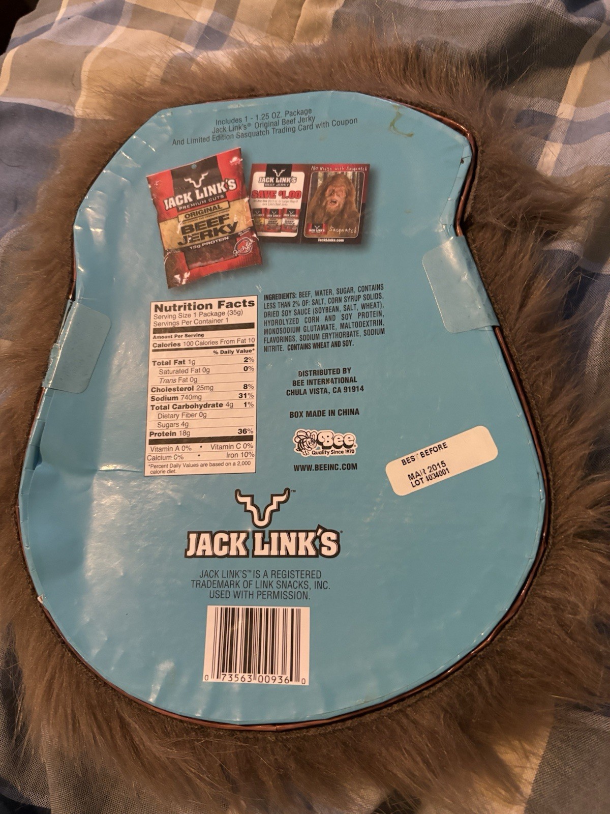 JACK LINK'S BEEF JERKY Bigfoot SASQUATCH TRADING CARD Easter Mens Gift Yeti Fur