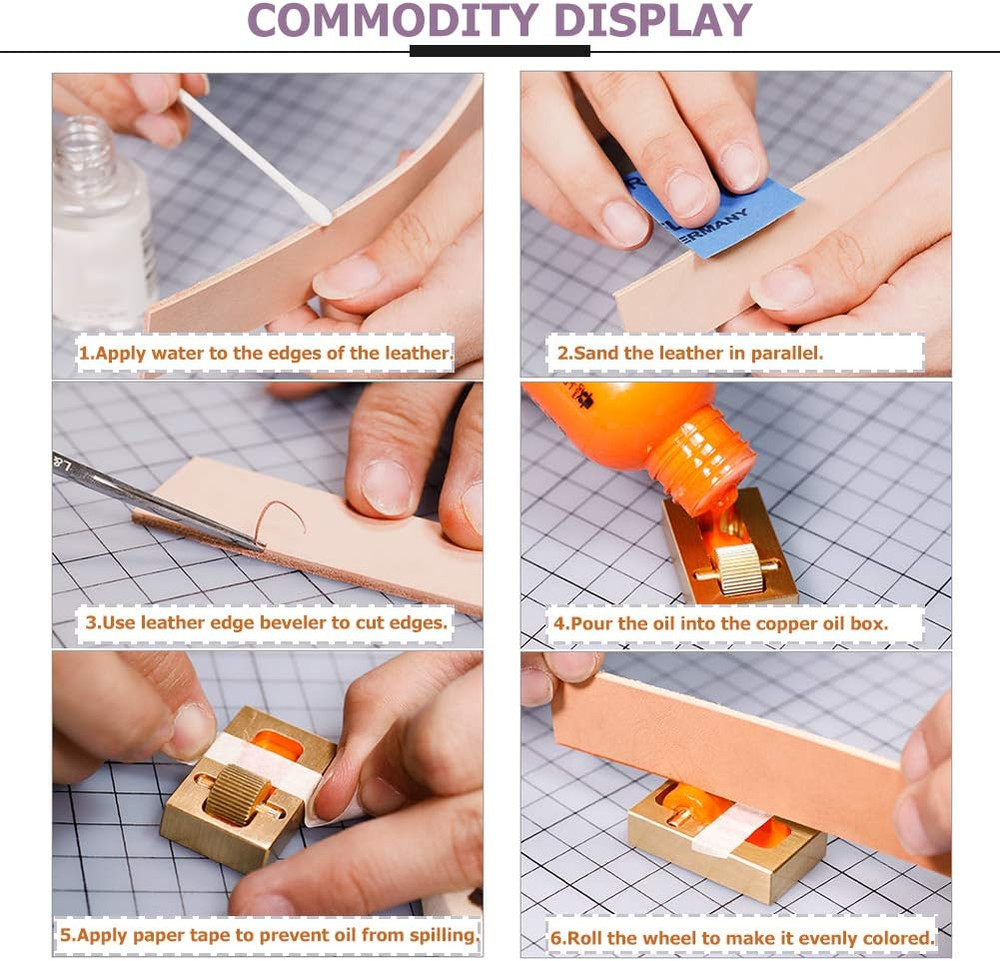 Leather Edge Paint Tool with 2 Brass Rollers, Essential Edge Printing To