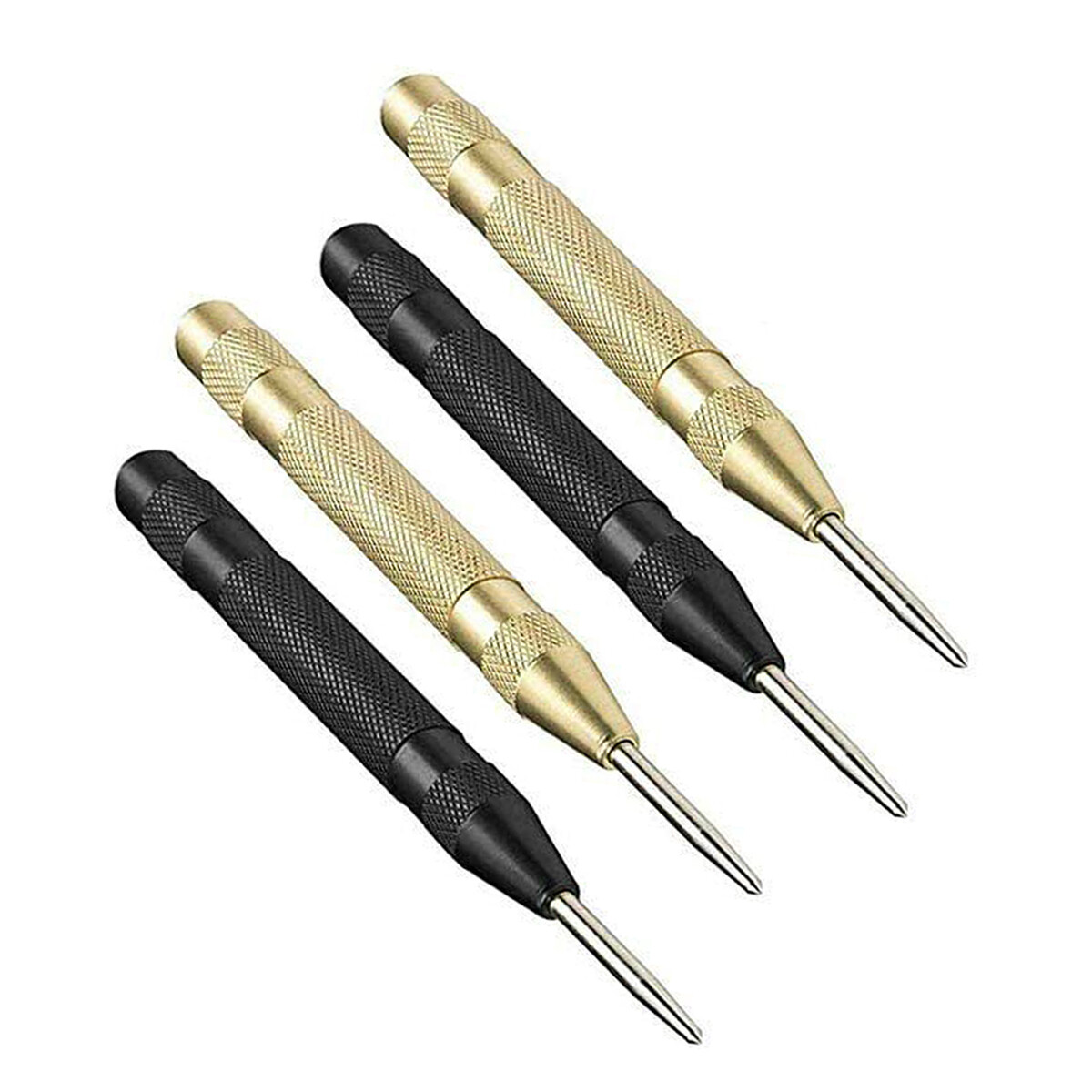 4X Automatic CENTER PUNCH Tool Adjustable Spring Loaded Super Strong Metal Drill