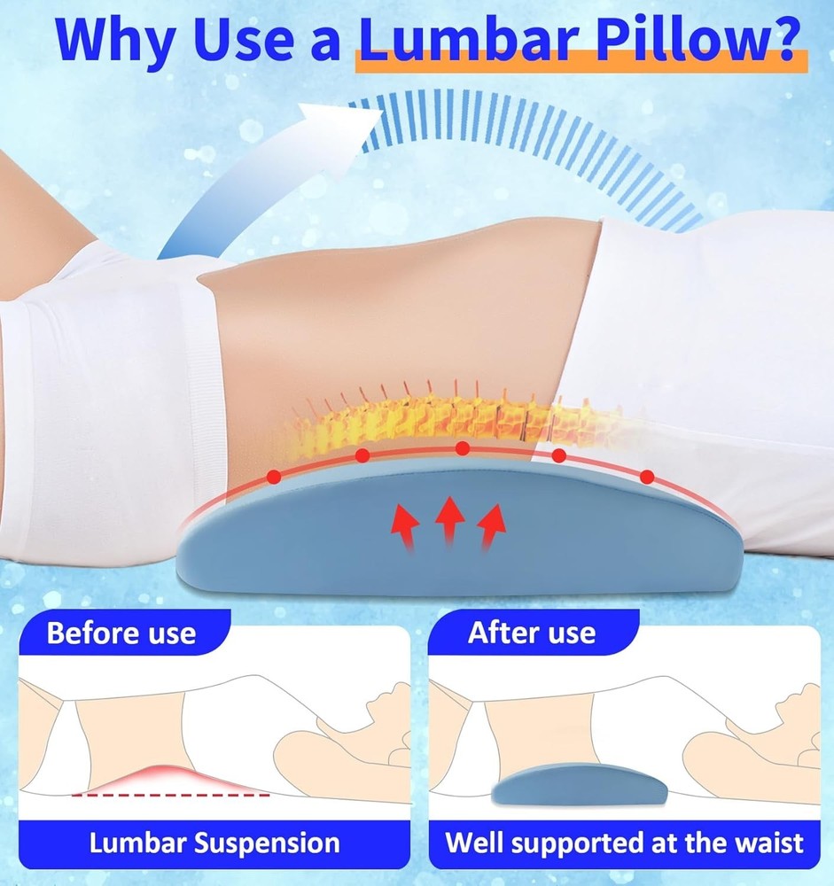 Versatile Cooling Back Pillow for Side, Back & Stomach Sleepers - Memory Foam