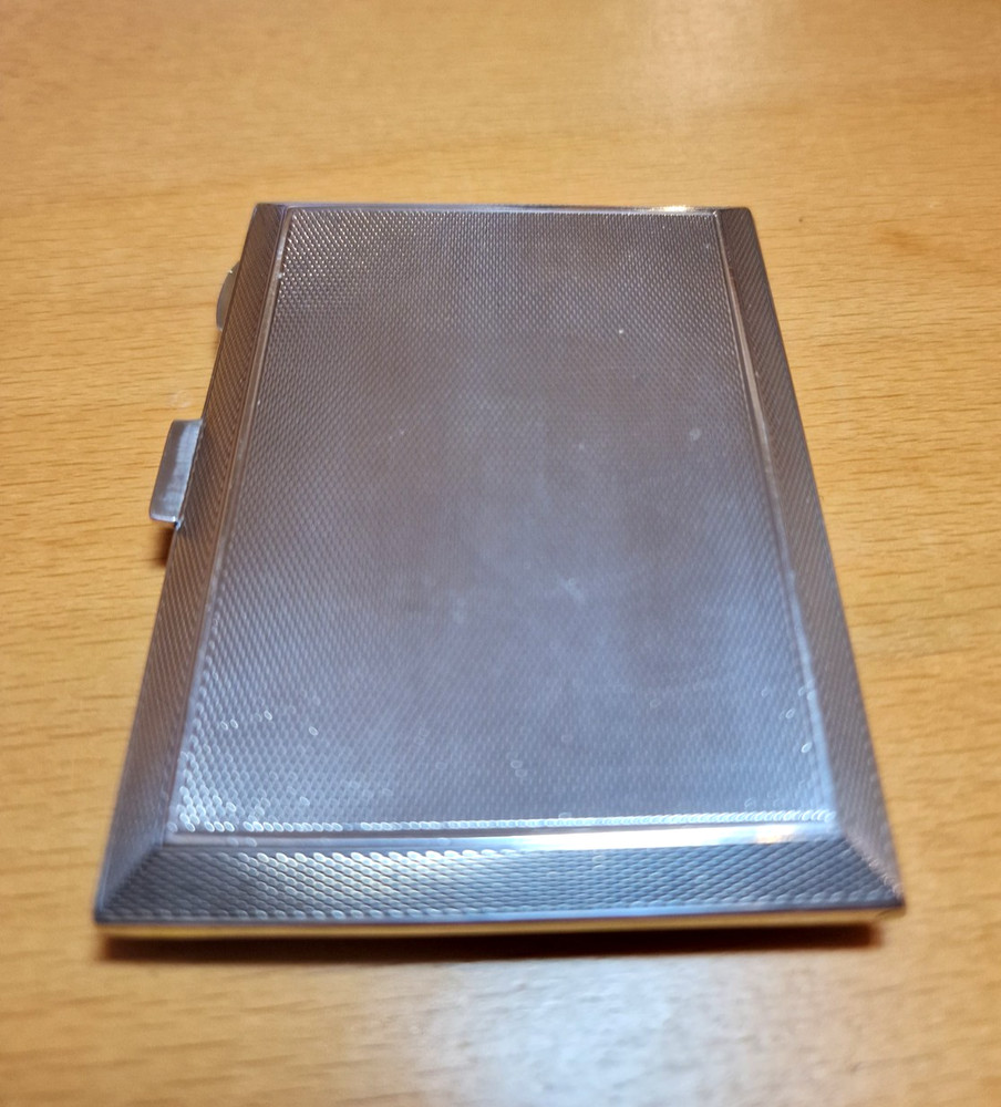 STUNNING BLUE ENAMEL SOLID SILVER CIGARETTE CASE ref 1443