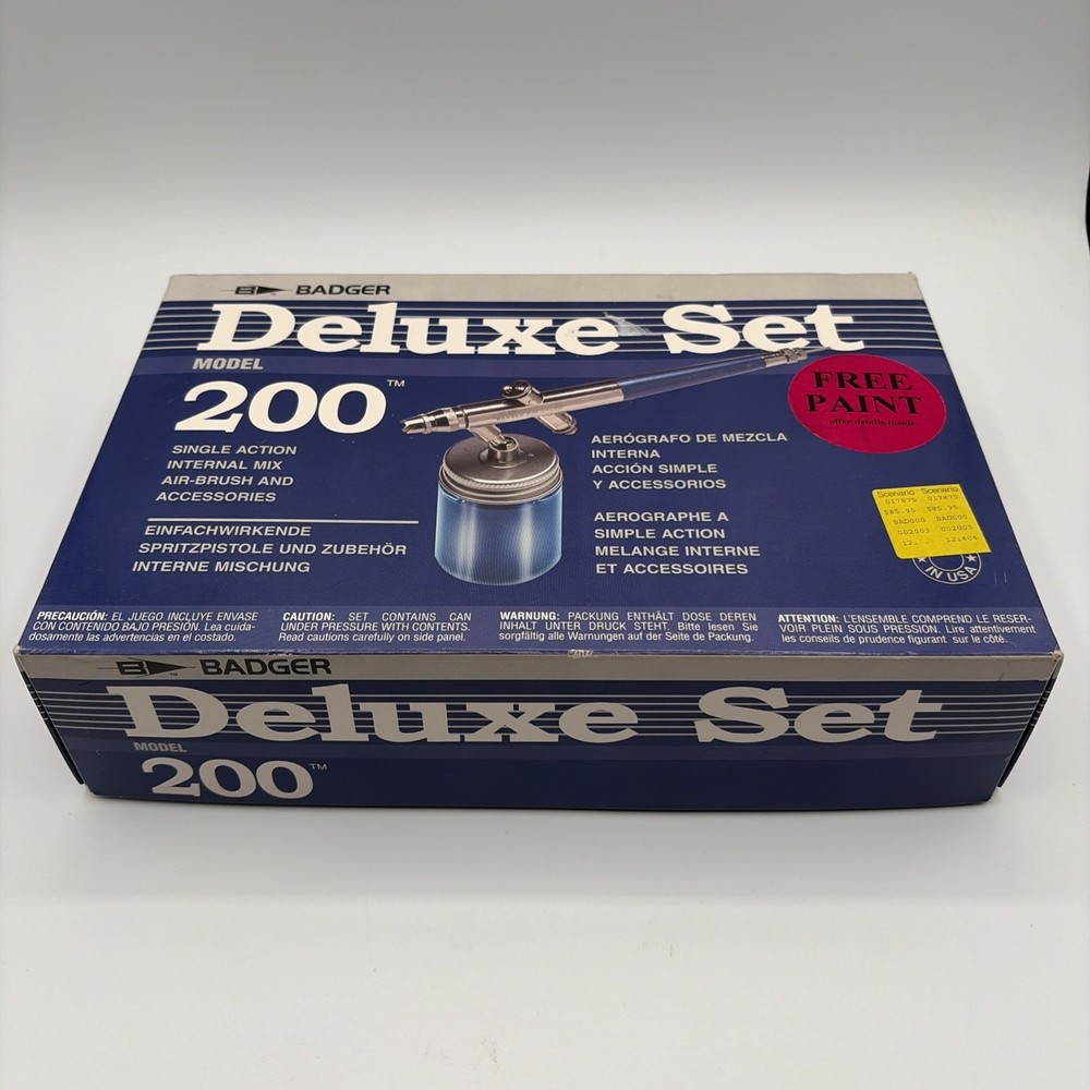 Badger Airbrush Set Model 200-3, Single Action. Missing Propel Bottle.