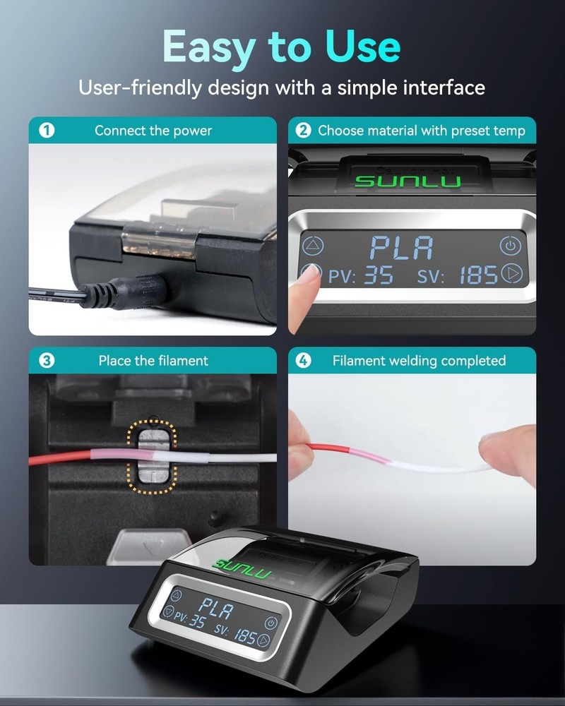 Filament Fusing Connector, 1.75mm Compatible with Various 3D Printer Materials