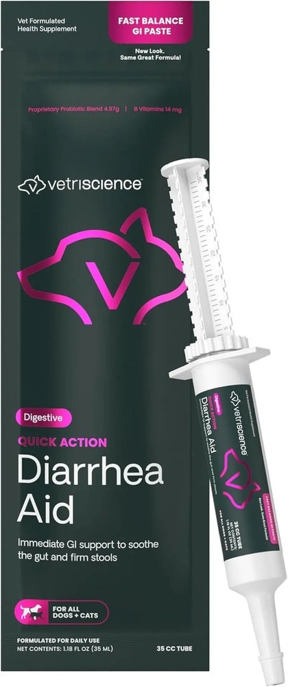 VetriScience Quick Action Diarrhea Aid Paste for Dogs & Cats, 35cc