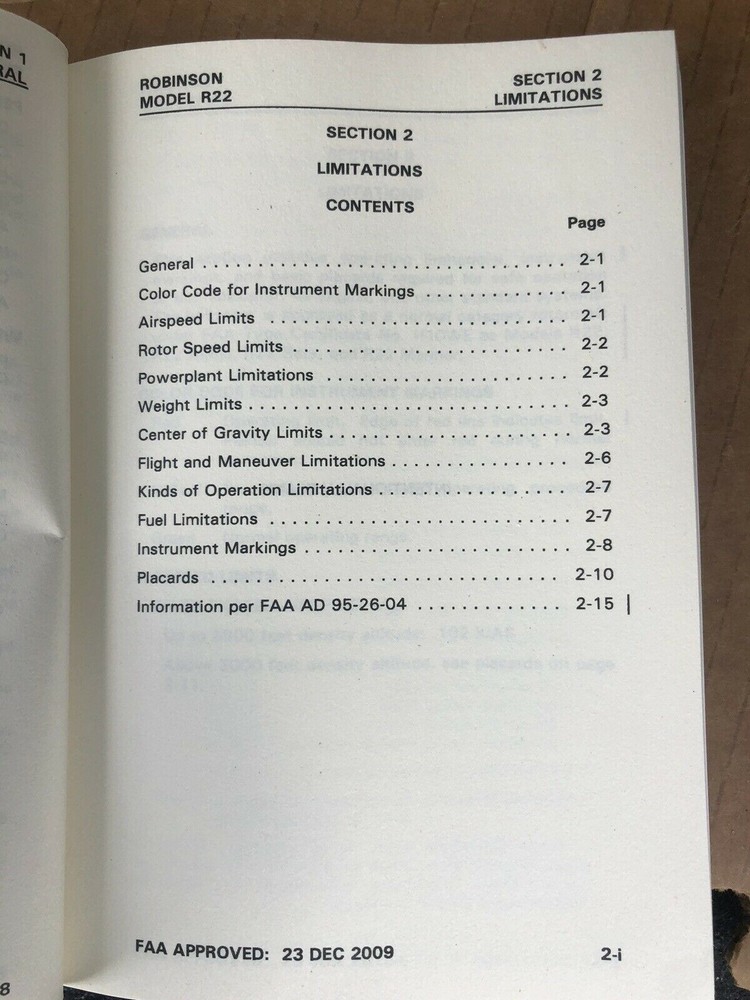 Robinson 22 POH & Extended Quick Reference Checklist, All In One