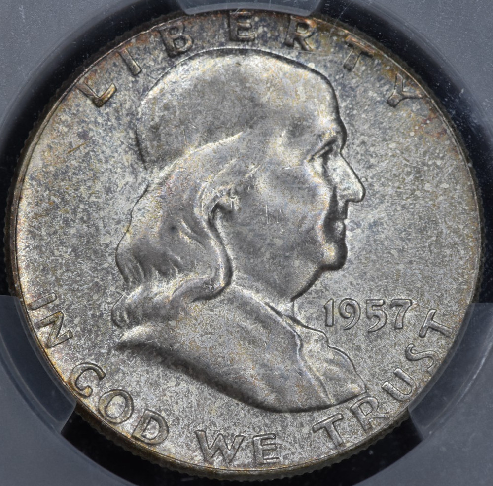 1957 Ben Franklin Half Dollar CAC MS66