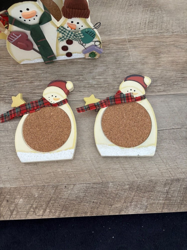 Snowman Coaster Set and Holder, Holiday Classics Collection