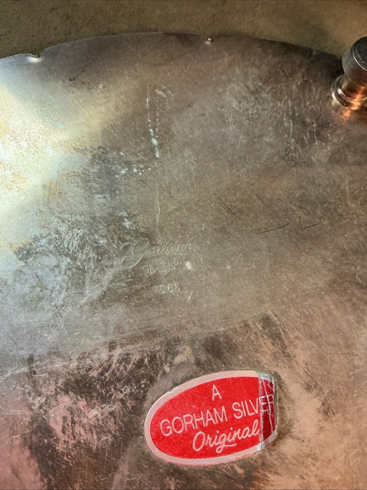 Vintage Gorham Silver Plated Large Size Footed Trivet/Hot Plate Floral Design