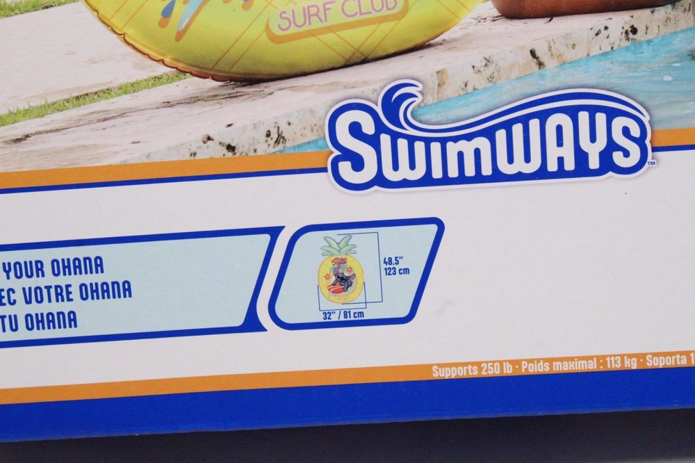 Swimways Disney Stitch Pool Float Oversized 48.5" x 32"