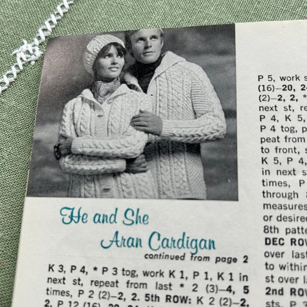Vintage American Thread He and She Sweaters, Knitting Pattern Book
