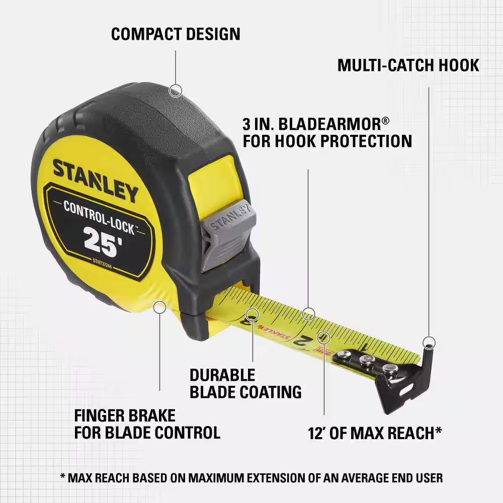 25 Ft. Control Lock Tape Measure (2-Pack)