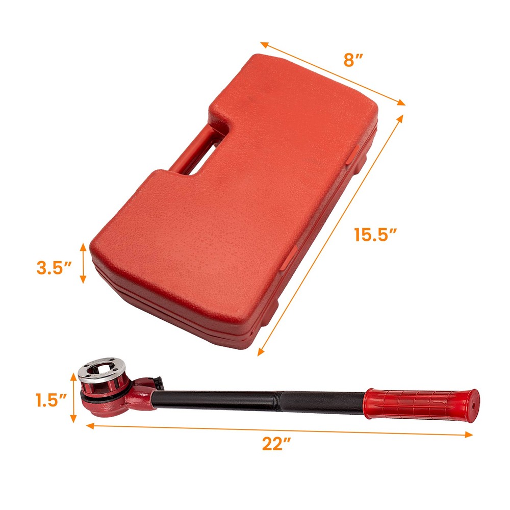 Ratcheting Pipe Thread Threader Die Hinge Plate Head Handle Tool Set 1/2'' new