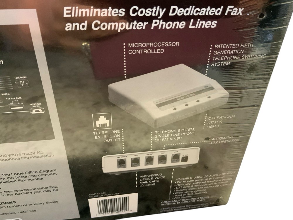NEW SEALED Fax Switch Command Communications ASAP TF 555