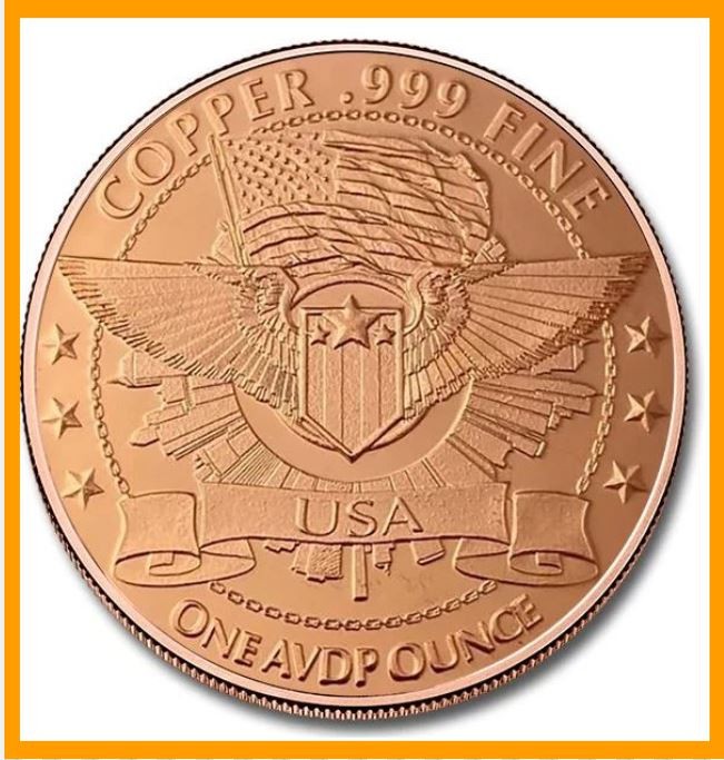 1 Oz. Solid .999 Fine Copper Round - Back The Blue Design -