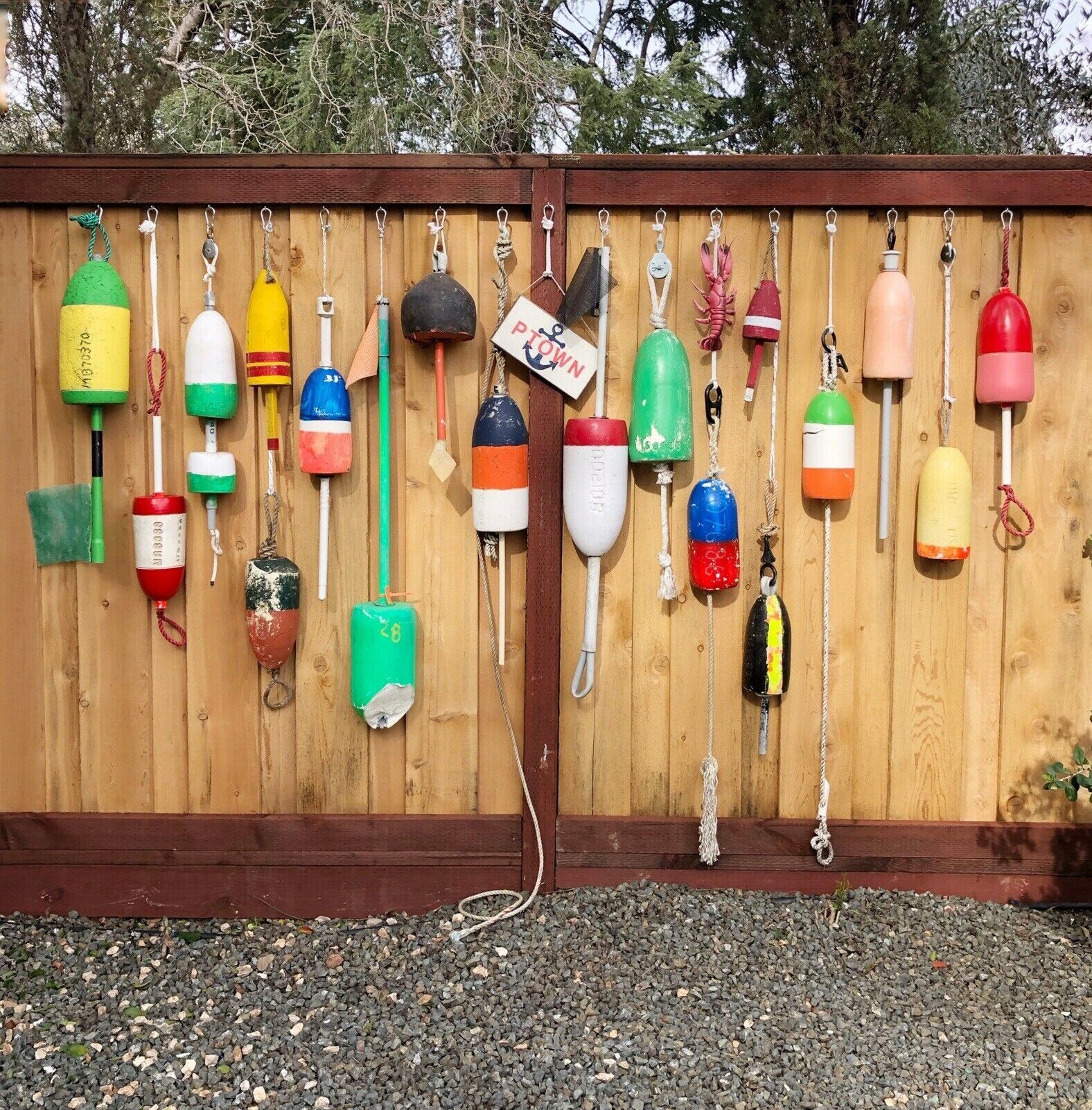 FREE SHIP 193 Maine Lobster BUOY nautical pot bouy float shore crab Lake CAPE