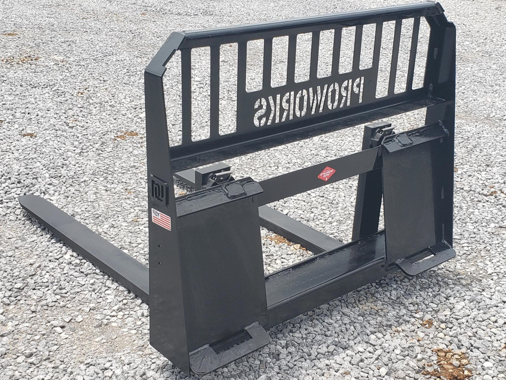 60" Solid Bottom Grapple Grease & 48" Full Guard Pallet Forks Combo Quick Attach
